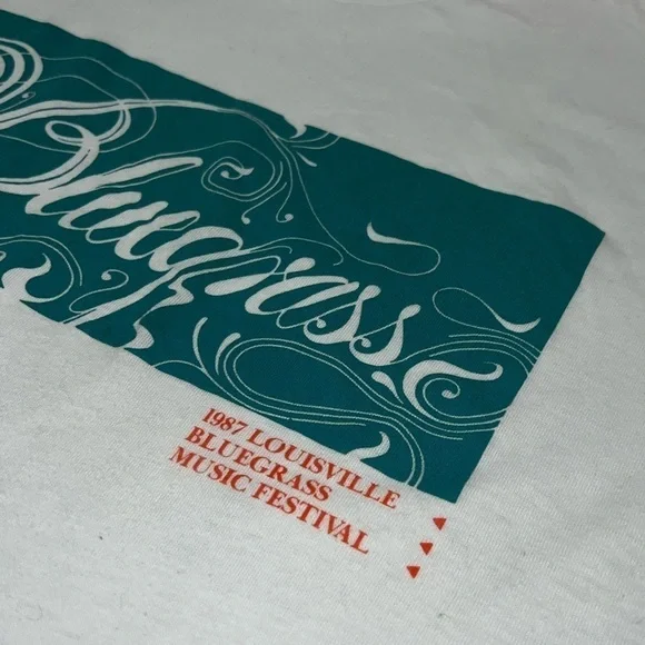 1987 Vintage USA Made Louisville Bluegrass Music Festival Single Stitch T-Shirt - Picture 5 of 11